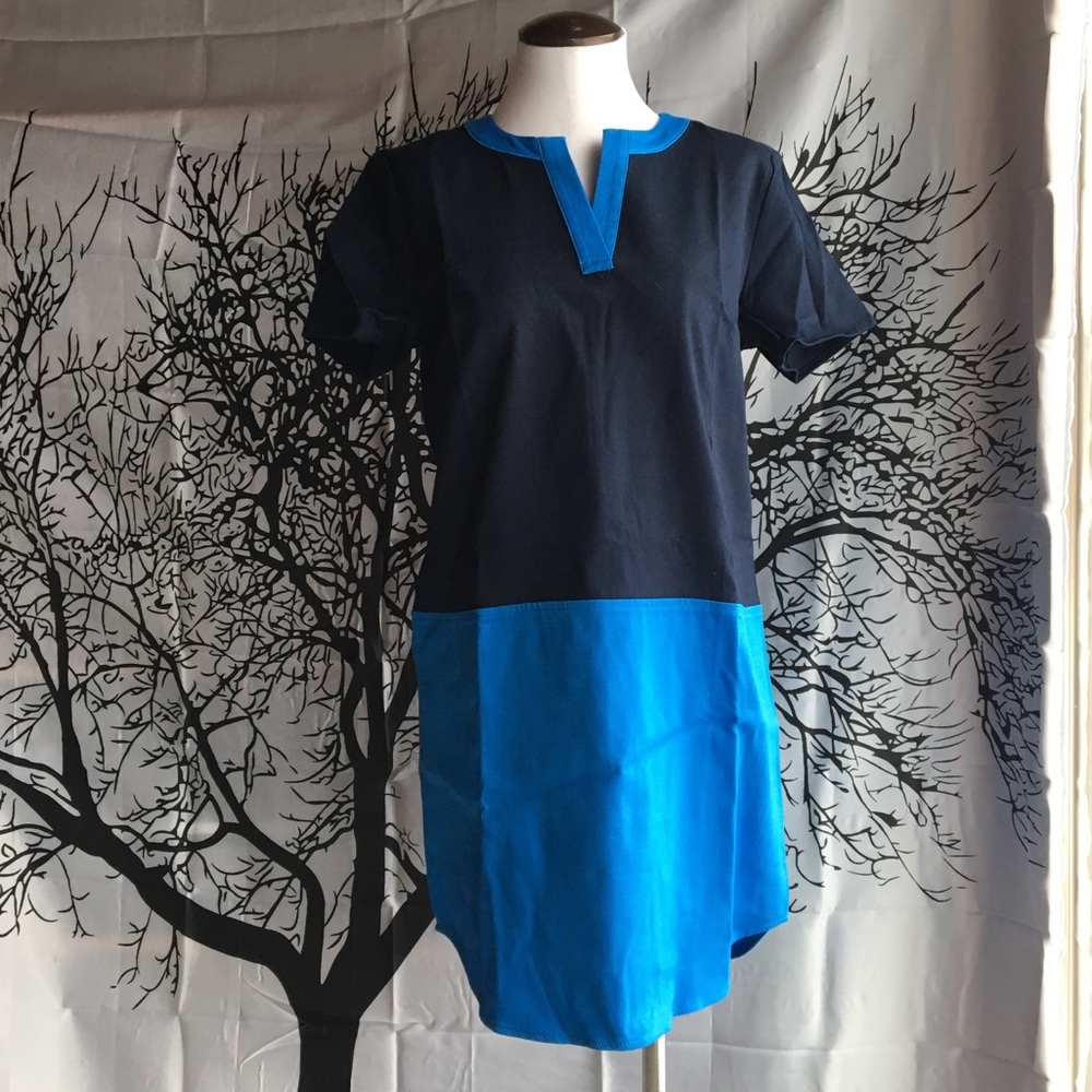 LANDS END⛵️ Navy Blue Colorblock Dress